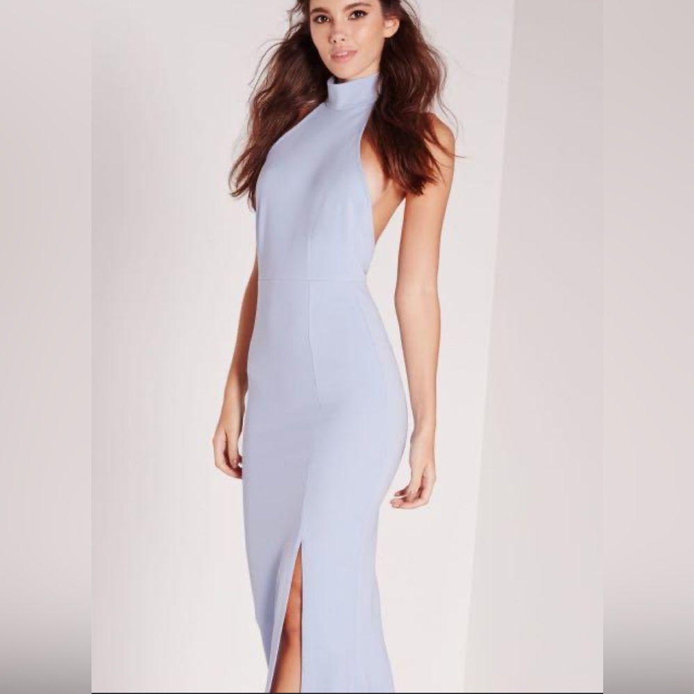 Misguided NWT ice grey choker maxi dress